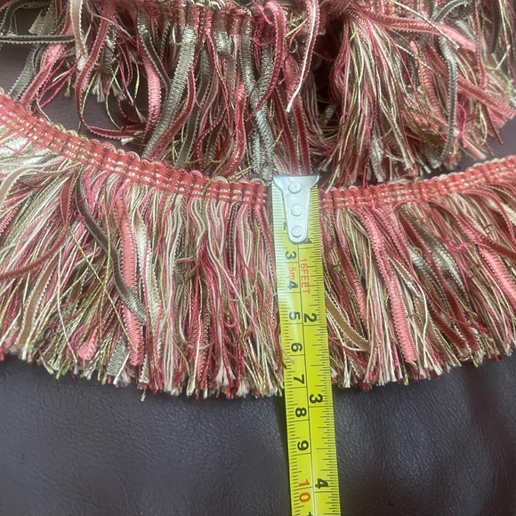 Red and Gold Brush Fringe Trim - Picture 4 of 4